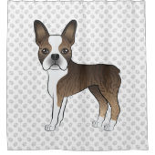 Rideaux De Douche Brindle Boston Terrier Cute Cartoon Chig & Paws (Devant)
