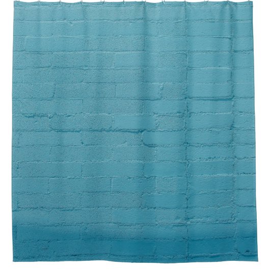 RIDEAUX DE DOUCHE BRIQUES DE MUR BLEU (Devant)