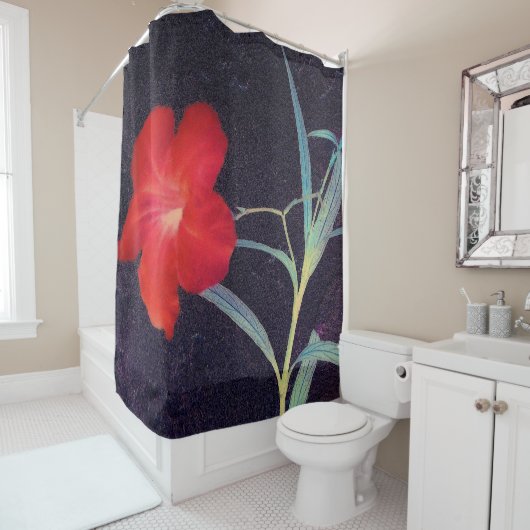 Rideaux De Douche Brise rouge rustique (En situation)