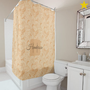 Rideaux De Douche Broderie Élégante de Nectarine Doily Floral Monogr