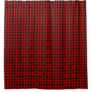 Rideaux De Douche Brodie clan tartan rouge noir plaid