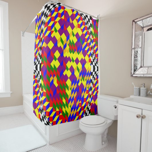 Rideaux De Douche Broken Cube par Kenneth Yoncich (En situation)