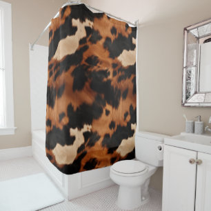 Rideaux De Douche Brown Black Cream Cowhide Western