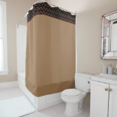 Rideaux De Douche Brown contemporain avec géométrie (En situation)