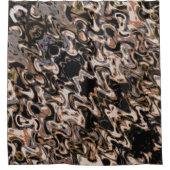 Rideaux De Douche Brown, crème et Motif reptilien Abstrait noir (Devant)