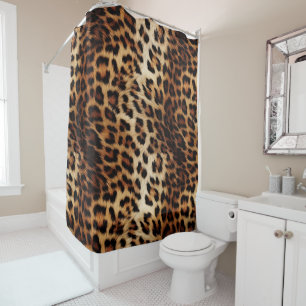 Rideaux De Douche Brown Crème léopard animal