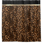 Rideaux De Douche Brown doré et Motif léopard noir (Devant)