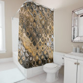 Rideaux De Douche Brown Et Abstrait (En situation)