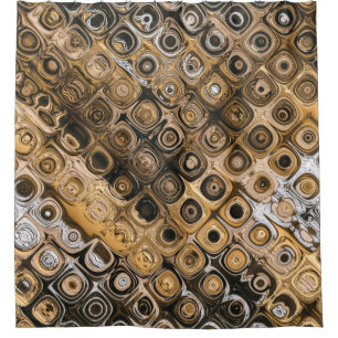 Rideaux De Douche Brown Et Abstrait