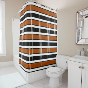 Rideaux De Douche Brown et blanc
