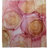 Rideaux De Douche Brown Floral Abstrait (Devant)