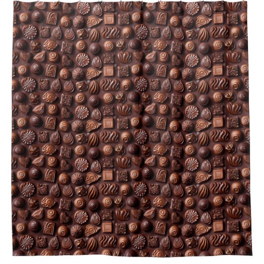 Rideaux De Douche Brown Funny Unique Sweet Chocolate Pattern  (Devant)