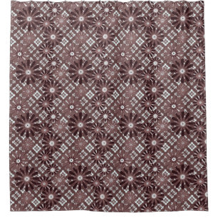 Rideaux De Douche Brown, motif de fleurs