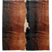 Rideaux De Douche Brown Noir Noir Faux Cowhide (Devant)