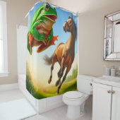 Rideaux De Douche Brume et cheval (En situation)