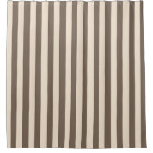 Rideaux De Douche Brun et rayures verticales kaki (Devant)