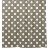Rideaux De Douche Brun Taupe & Points Blancs (Devant)