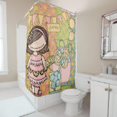 Rideaux De Douche Brune Girl Lemonade Stand (En situation)