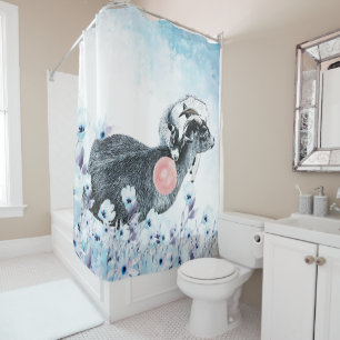Rideaux De Douche Bubblegum Aquarelle Pygmy Maman - Baby GetYerGoat™
