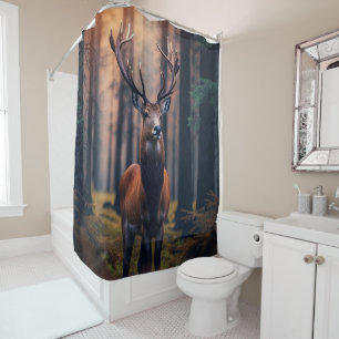 Rideaux De Douche Buck Dans La Forêt