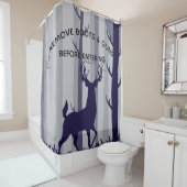 Rideaux De Douche Buck Deer Foggy Forest (En situation)