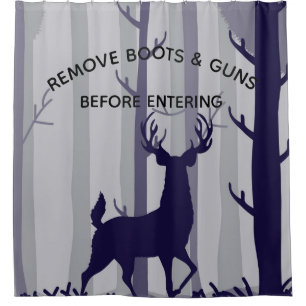 Rideaux De Douche Buck Deer Foggy Forest