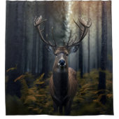 Rideaux De Douche Buck Whitetail Dans La Forêt (Devant)