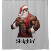 Rideaux De Douche Buff African American Père Noël Workcycles Muscles (Devant)