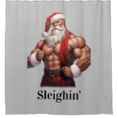 Rideaux De Douche Buff Santa Claus Muscles d'entraînement Salle de g (Devant)