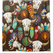 Rideaux De Douche Buffalo Skull Native American Emblem (Devant)