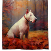 Rideaux De Douche Bull Terrier à l'automne Leaves automne Inspire (Devant)