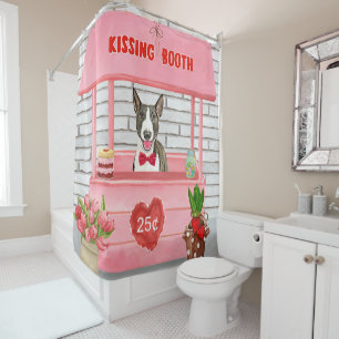 Rideaux De Douche Bull Terrier Chien Valentine's Day Kissing Booth