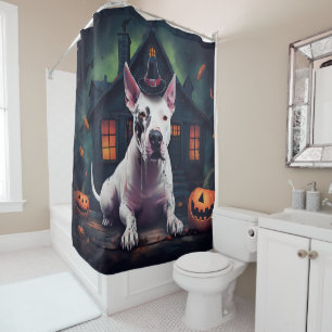 Rideaux De Douche Bull Terrier Citrouille Halloween effroi