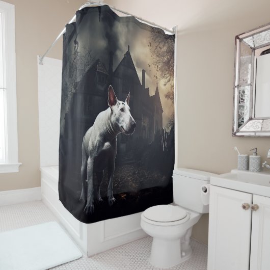 Rideaux De Douche Bull Terrier Halloween effroi (En situation)