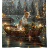 Rideaux De Douche Bull Terrier Noël Festive Voyage (Devant)