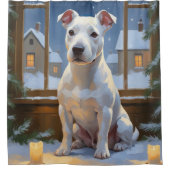 Rideaux De Douche Bull Terrier with Christmas Lights Holiday (Devant)