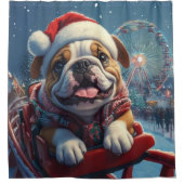 Rideaux De Douche Bulldog Roller Dessous de verre Noël (Devant)