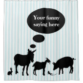 Rideaux De Douche Bulle de la parole d'animaux d'asile de fous (Devant)