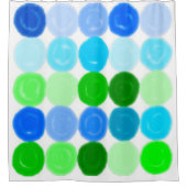 Rideaux De Douche Bulles bleues et vertes (Devant)