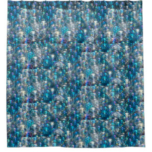 Rideaux De Douche Bulles dans la salle de bain Aqua Blue Shower Curt