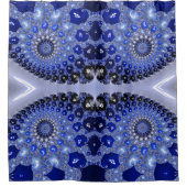 Rideaux De Douche Bulles fractales Ombre Bleu Abstrait (Devant)