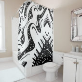 Rideaux De Douche Bulles noires (En situation)