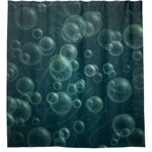 Rideaux De Douche Bulles Turquoises Abstraites de savon (Devant)
