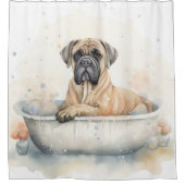 Rideaux De Douche Bullmastiff dans la baignoire aquarelle chien art (Devant)