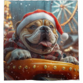 Rideaux De Douche Bullmastiff Dog Roller Dessous de verre Noël (Devant)