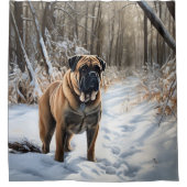 Rideaux De Douche Bullmastiff Laisser neiger Noël (Devant)