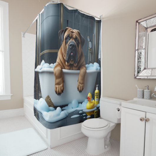 Rideaux De Douche Bullmastiff Sloppy Sleepy mignon drôle (En situation)