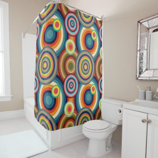 Rideaux De Douche Bullseyes colorés (En situation)