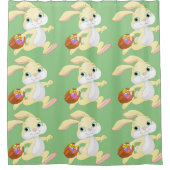 RIDEAUX DE DOUCHE BUNNING DE PÂQUES AVEC BASSIN D'OEUF DE PÂQUES COL (Devant)