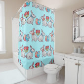 Rideaux De Douche Bunny seamless pattern with easter eggs and a bouq (En situation)